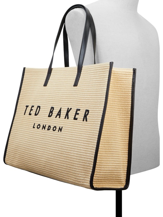 Ted Baker Handbags - 🆕NWT Ted Baker Natural Straw Tote with Black Trim and Handles